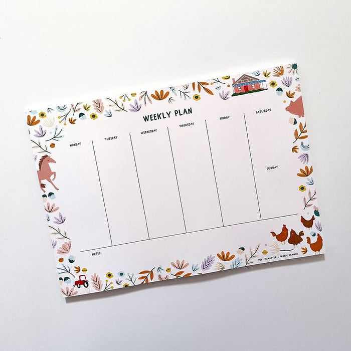 Land Down Under Farm Animals Weekly Planner - by Suki McMaster X Fabric Drawer