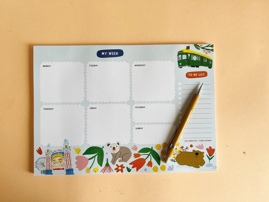 Land Down Under Aussie Icons Weekly Planner - by Suki McMaster X Fabric Drawer