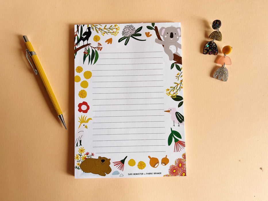 Land Down Under Australian Animal Notepad - by Suki McMaster X Fabric Drawer