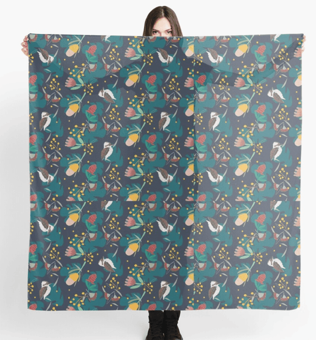 Extra Large Scarf - Kookaburra by Suki McMaster