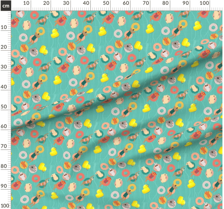 Pool Party Koala Golden Retriever - Suki McMaster Melbourne Design Fabric Collection