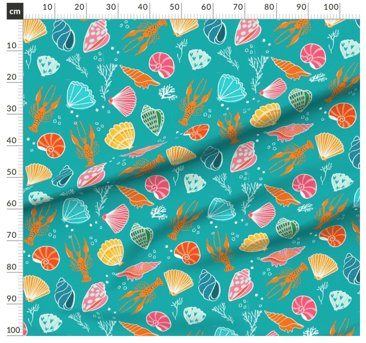 Seashells Pattern Design - Suki McMaster Fabric Collection Melbourne Design