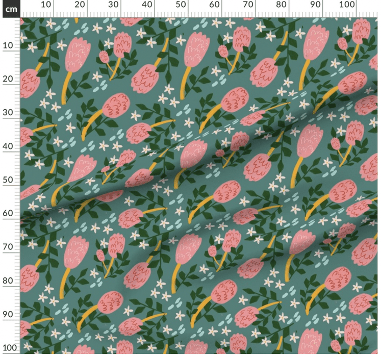 Banksia Green - Suki McMaster Fabric Collection Melbourne Desgin