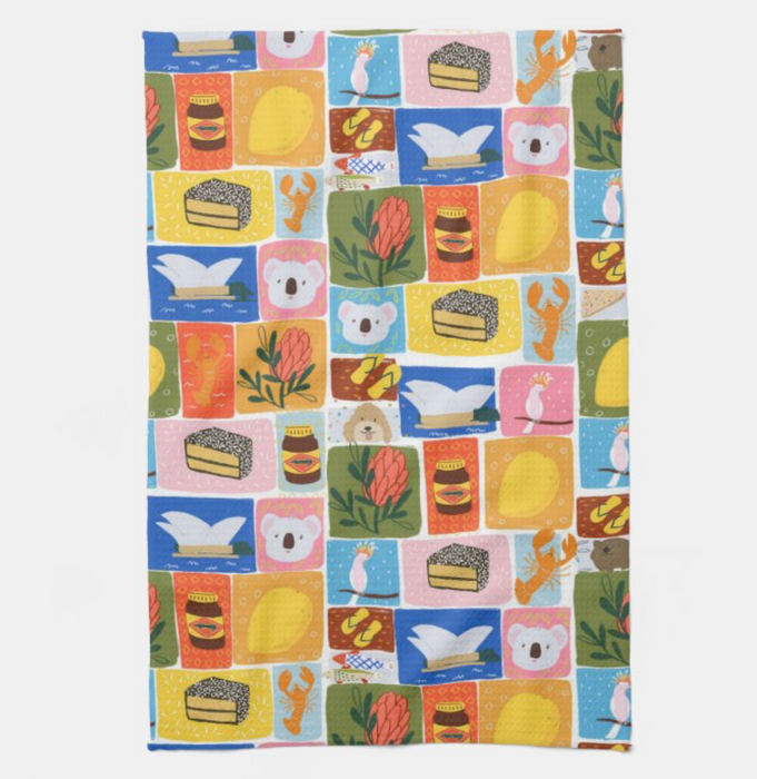 Kitchen Tea Towel - Aussie Icons by Suki McMaster