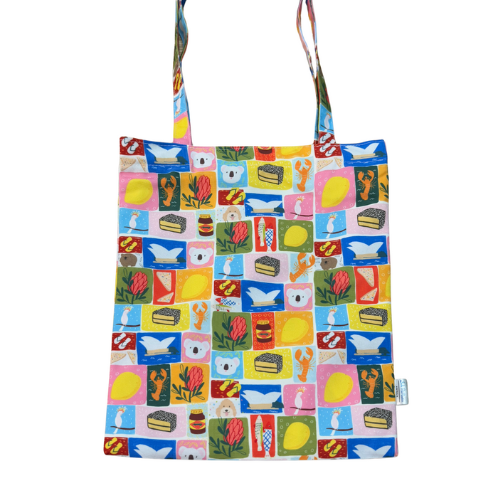 Tote Bag with Zipper and Pocket - Aussie Icons by Suki McMaster
