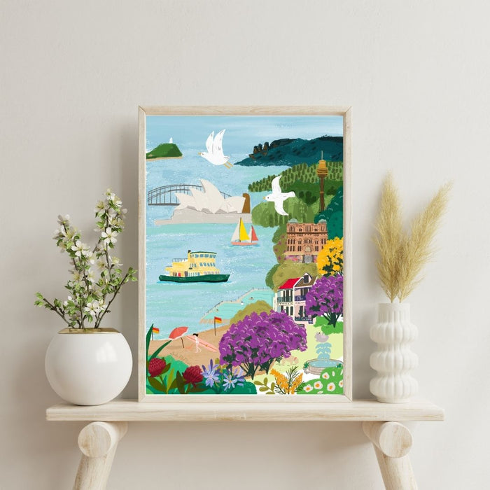 Australian Landscape Wall Art Print -Sydney by Suki McMaster