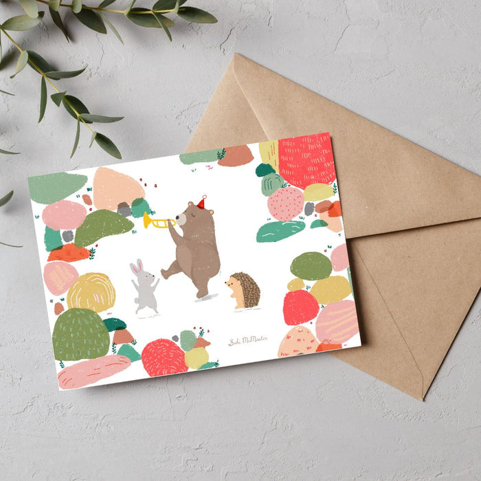 Blank Card - Bear Celebration by Suki McMaster