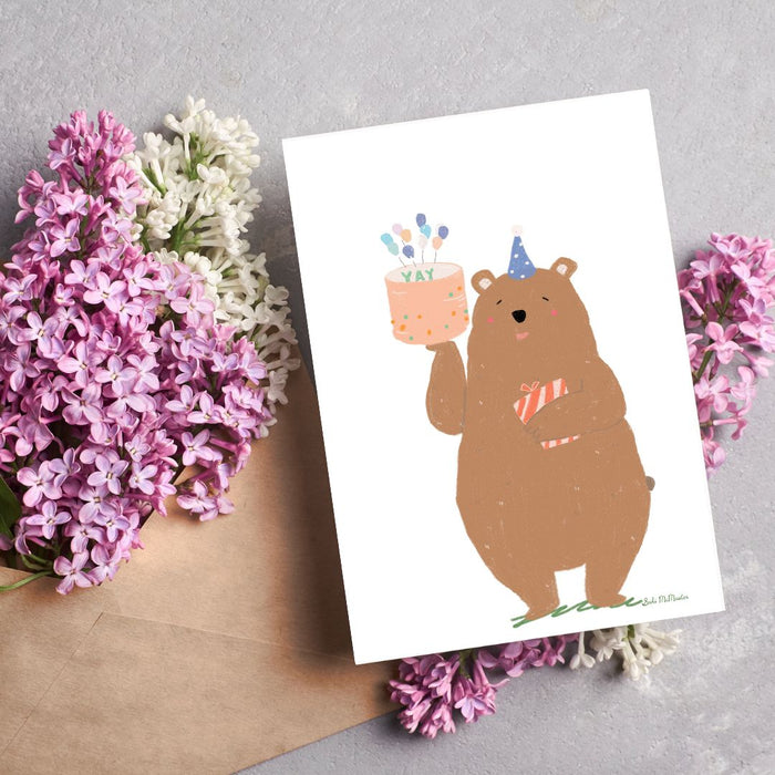Blank Card - Birthday Bear by Suki McMaster