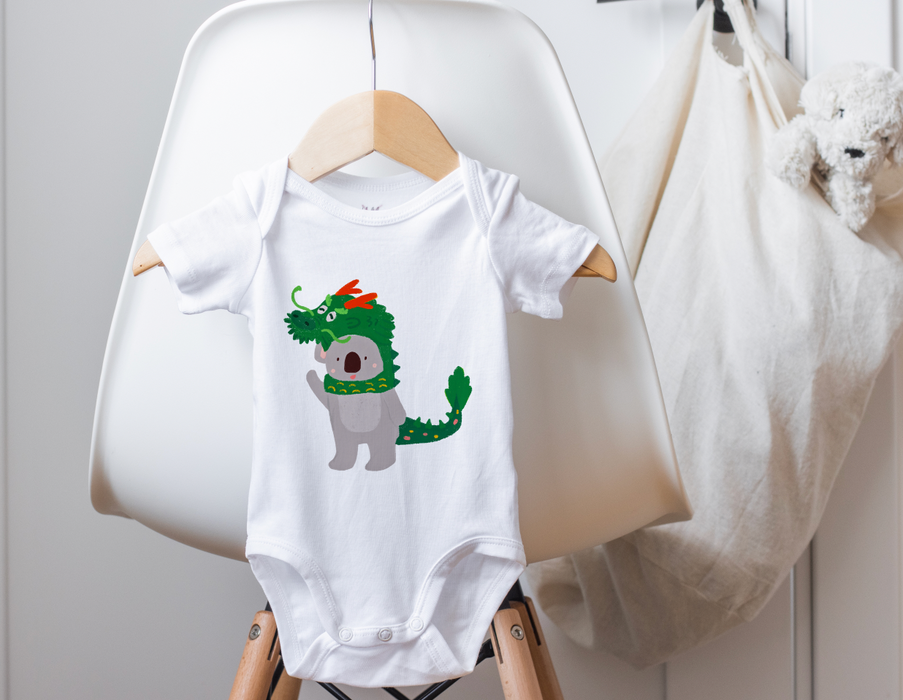 Personalised Onesie Romper - Dragon and Koala by Suki McMaster