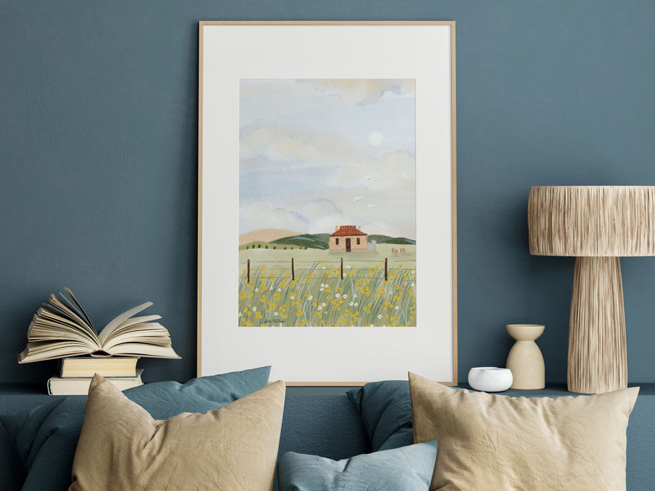 Australian Landscape Wall Art Print - Midnight Oil House by Suki McMaster