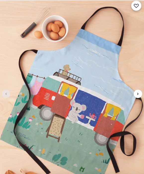 Adult Apron - Koala and Kombi by Suki McMaster
