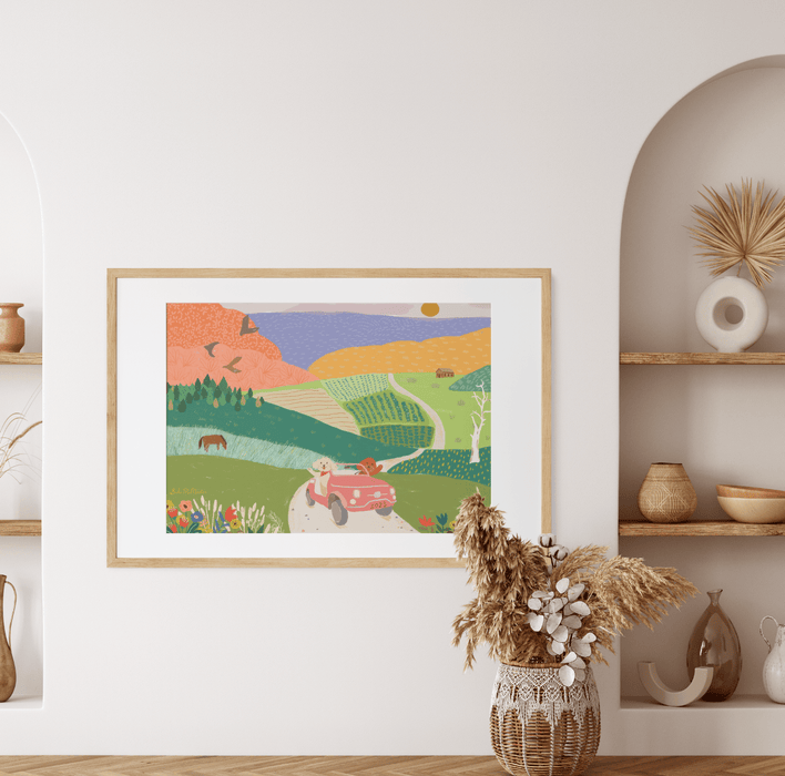 Wall Art Print - Oodles On The Car Moving Forward by Suki McMaster
