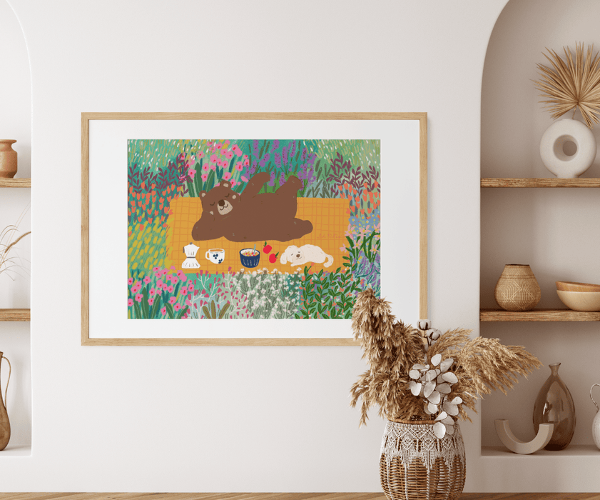 Wall Art Print - Picnic Bear by Suki McMaster