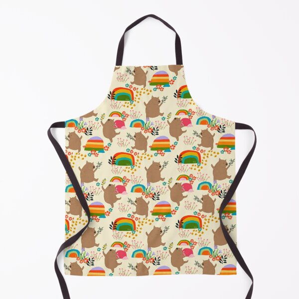 Adult Apron - Rainbow Wombat by Suki McMaster