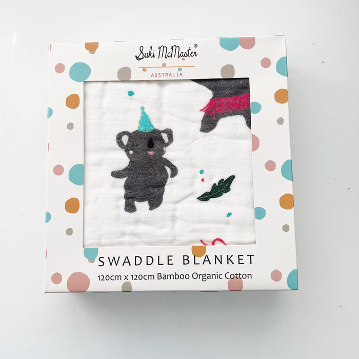 6 Layers Bamboo Swaddle Blanket - Dancing Koala by Suki McMaster