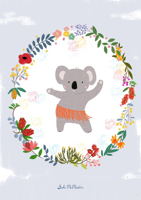 Blank Card - Dancing Koala by Suki McMaster
