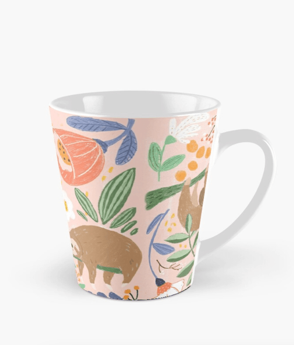 Ceramic Mug - Pink Sloth Family by Suki McMaster