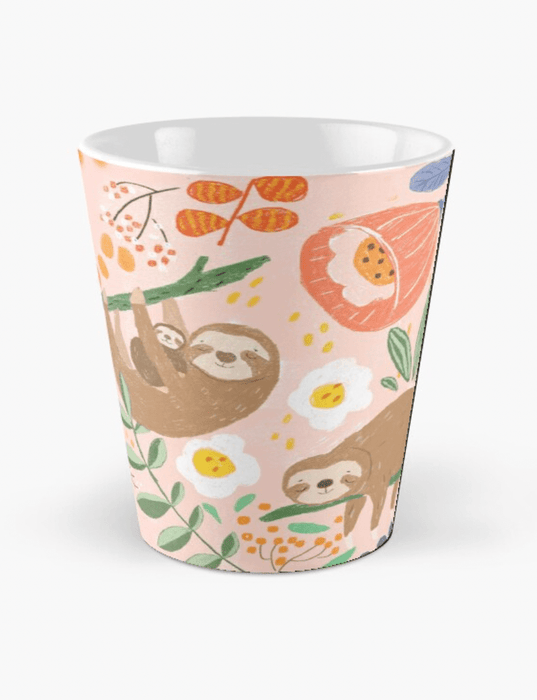 Ceramic Mug - Pink Sloth Family by Suki McMaster