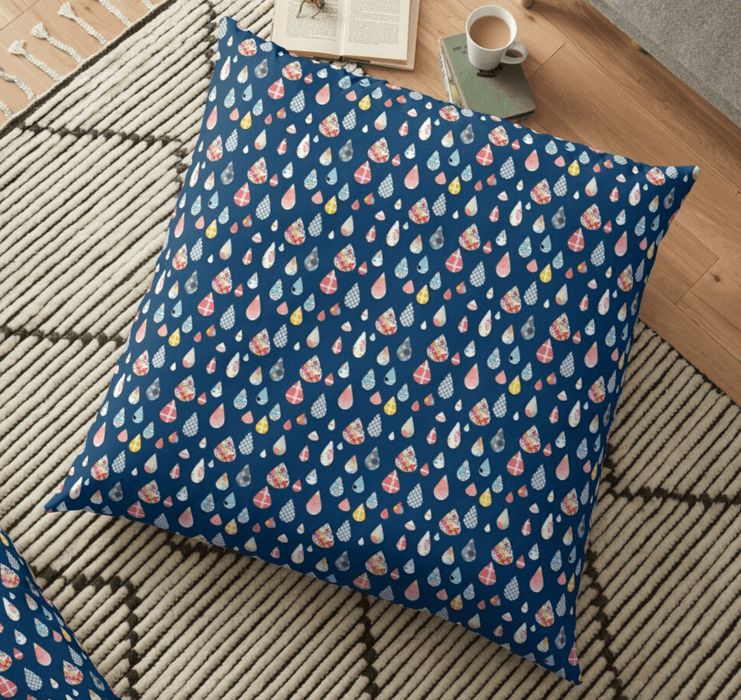 Suki McMaster Melbourne Design extra large rain drops rainbow pillow dog bed reading corner