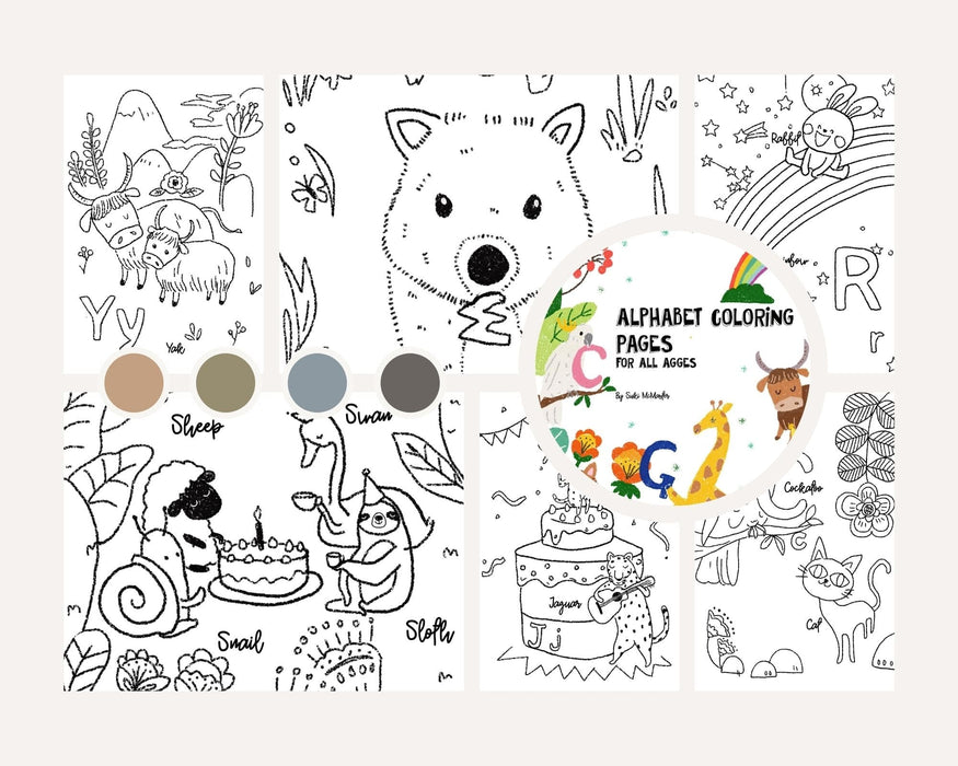 Suki McMaster Alphabet Colouring In Pages (Digital Printable Download)