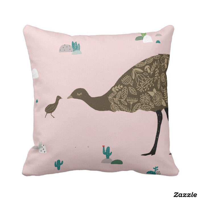 Cushion Cover - Emu Mum and Baby by Suki McMaster