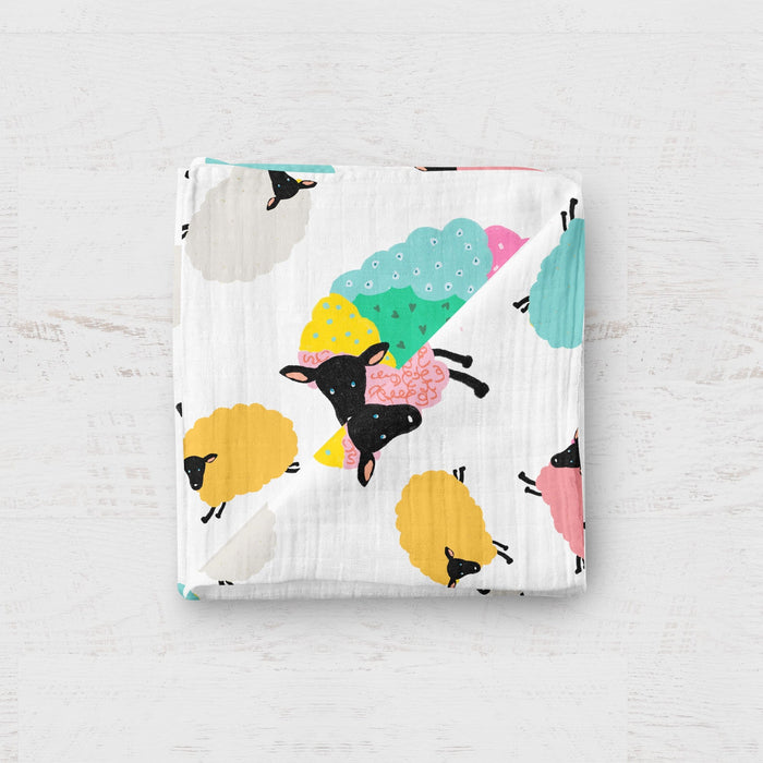 Bamboo Baby Blanket Swaddle Wrap - Candy Sheep by Suki McMaster