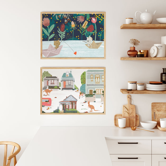 Wall Art Print - Connection Cat on Boat by Suki McMaster