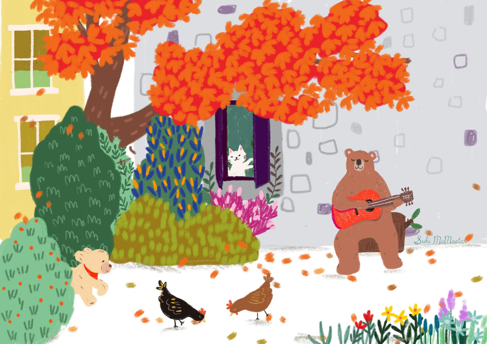 Wall Art Print - Autumn Afternoon With The Bear by Suki McMaster