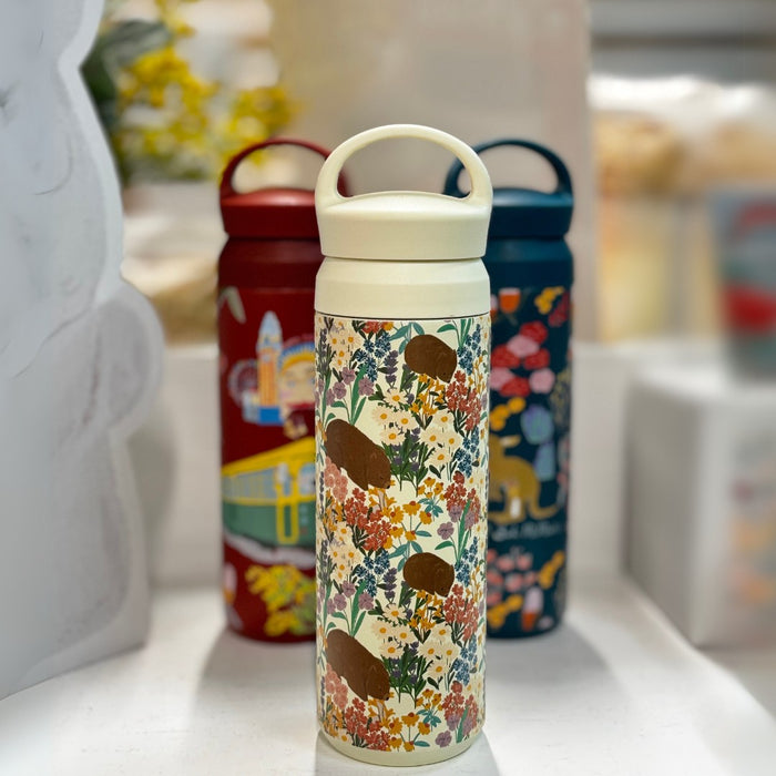 Insulated Water Bottle - Wombat Florals by Suki McMaster