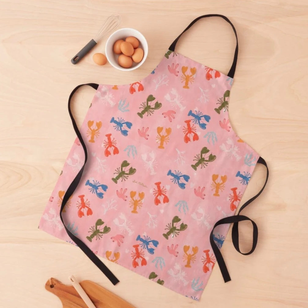 Adult Apron Love Me Lobster By Suki McMaster Sukimcmaster adult-apron-love-me-lobster-by-suki-mcmaster-sukimcmaster