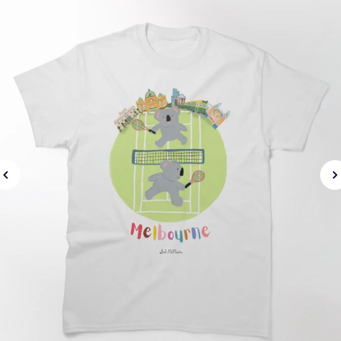 Melbourne Tennis Kids T-Shirt by Suki McMaster