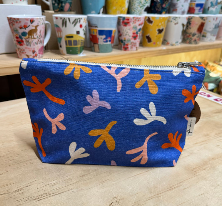 Zip Pouch - Falling Blue by Fabric Drawer