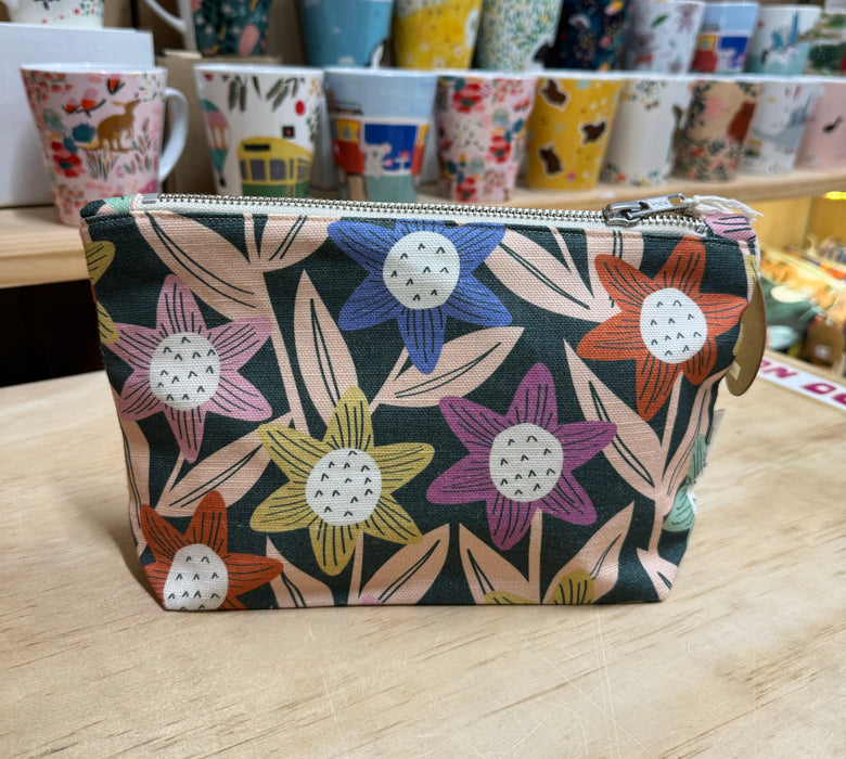 Zip Pouch - Colourful Blooms by Fabric Drawer