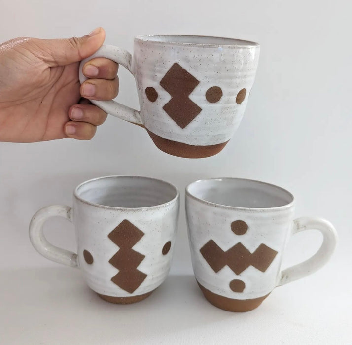 Handmade Ceramic Mug - Aztec Mug (A, B, C) by Clay By Tina