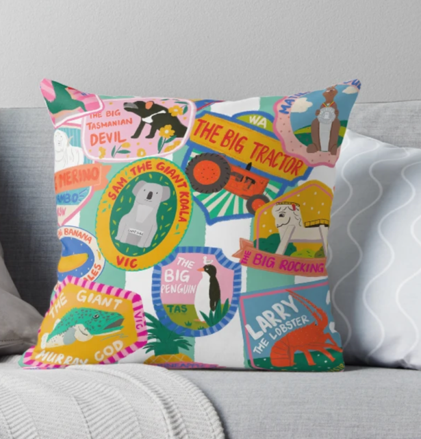 Cushion Cover - Australia Big Design by Suki McMaster