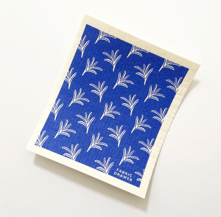 Dish Cloth - Foliage Blue by Fabric Drawer