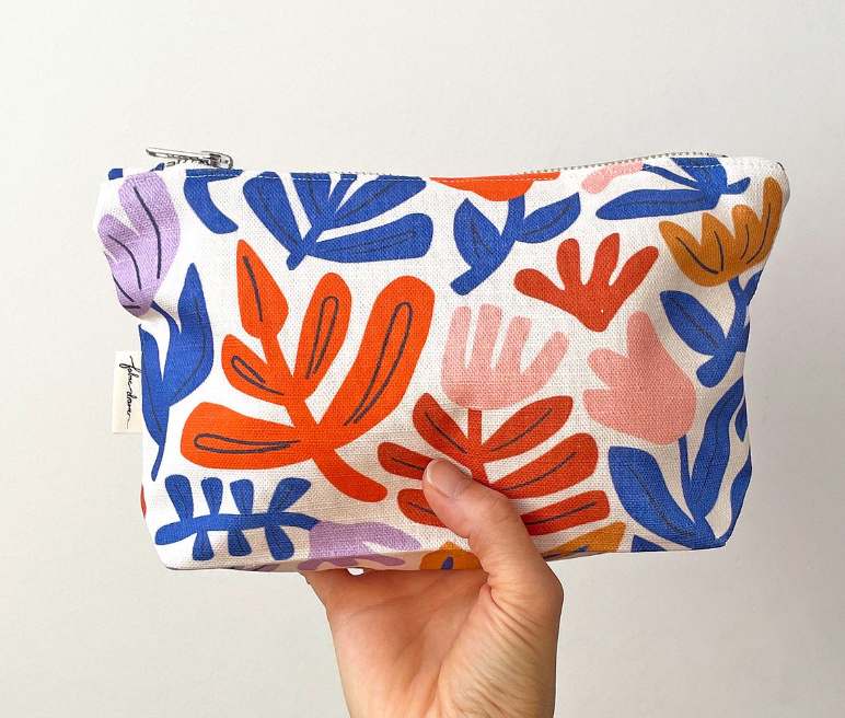 Zip Pouch - Weaving Petals (Light) by Fabric Drawer