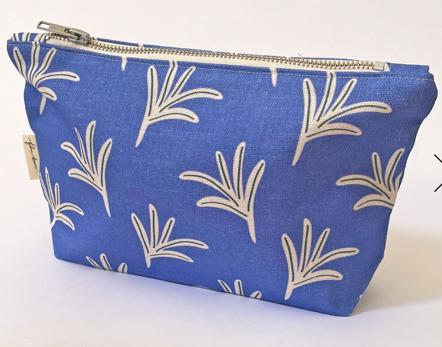Zip Pouch -Blue Foliage by Fabric Drawer