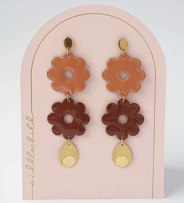 Earrings - Pamper | Choc/Chai by Middle Child