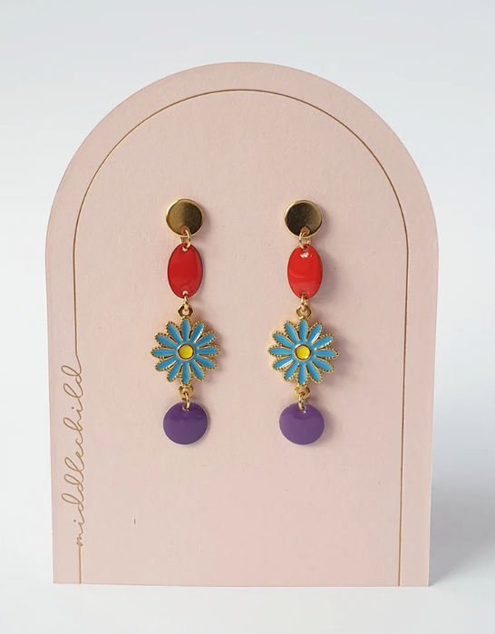 Earrings - Trinket | Red/Blue by Middle Child