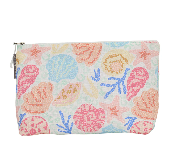 Cosmetic Bag - Shelly Beach (Linen) by Annabel Trends