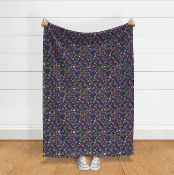 Suki McMaster - Fabric Collection - Purple Dots and Birds