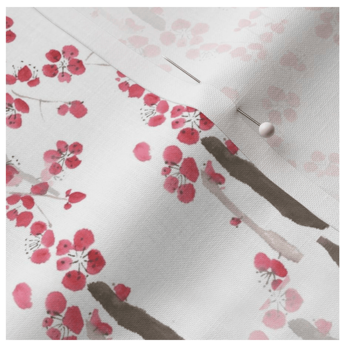 Watercolour Cheery Blossom Design - Melbourne Artist Suki McMaster Fabric Collection