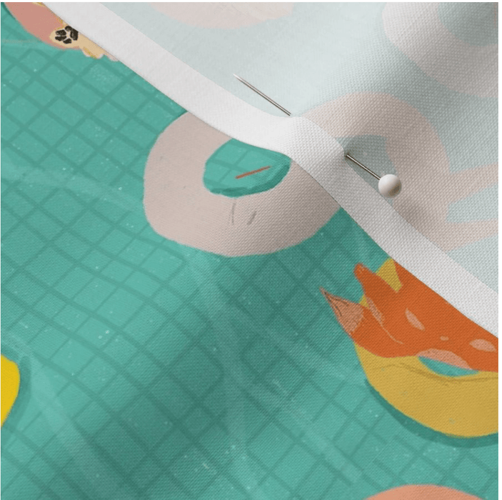 Pool Party Koala Golden Retriever  - Suki McMaster Melbourne Design Fabric Collection