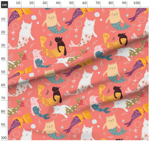 Kitty Mermaid Suki McMaster Melbourne Design Fabric Collection
