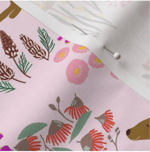 Kangaroo Floral Pattern Design - Suki McMaster Fabric Collection Melbourne Design