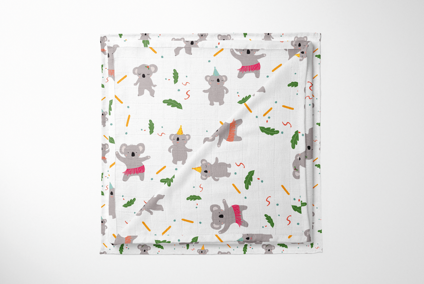 Bamboo Baby Muslin Blanket Swaddle Wrap Dancing Koala by Suki