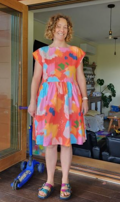 Handmade Smock Dress - Kookaburra Australian Floral Design by Suki McMaster | FREE SHIPPING