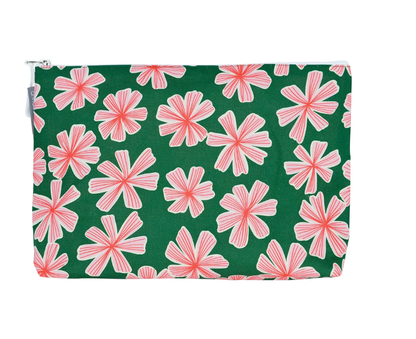Large Cosmetic Bag - Bold Blooms (Cotton) by Annabel Trends