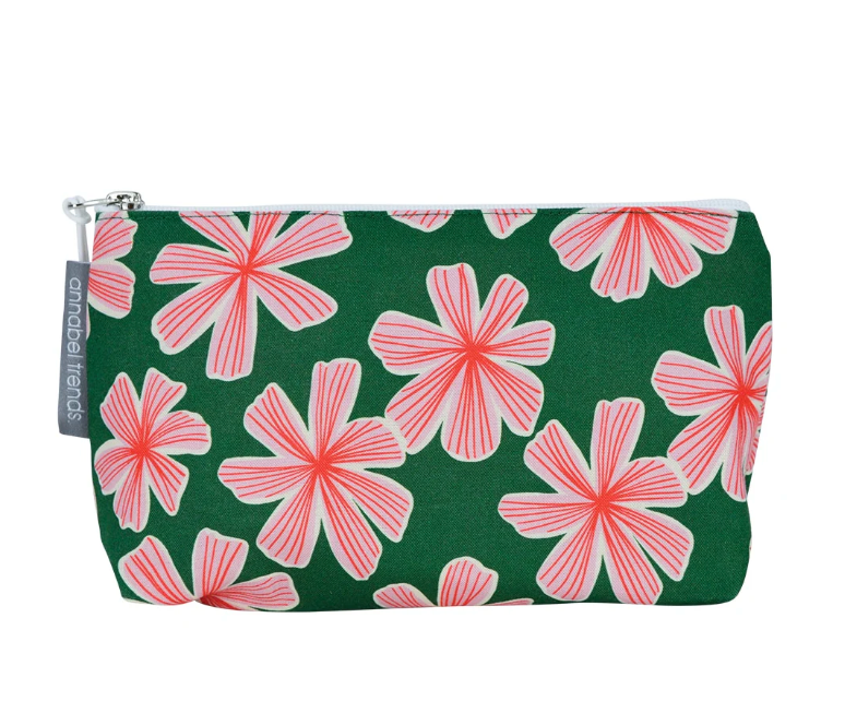 Small Cosmetic Bag - Bold Blooms (Cotton) by Annabel Trends